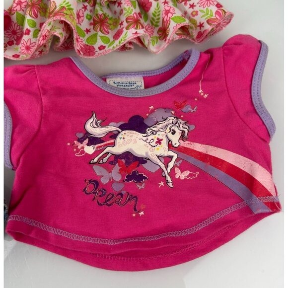 Build-a-Bear Clothing Lot Tank Top Sequin Dress Denim Skirt Unicorn Top Set of 4 - Picture 3 of 16